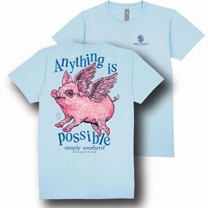 Simply Southern Anything is Possible T-Shirt When Pigs Fly Women’s XL Tee NEW